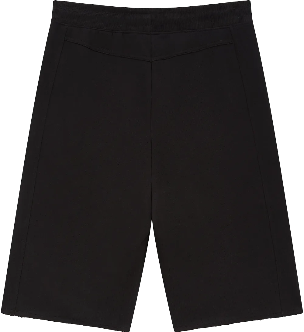 EP344-BL1 - Raw Hem Sweat Shorts - Black