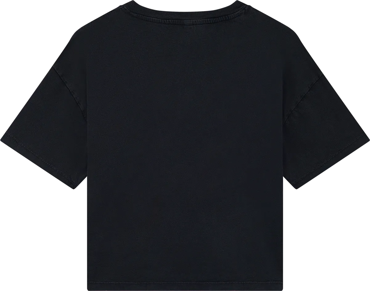 EP026-SBL2 - Women's Premium Boxy T-shirt - Stone Washed Black