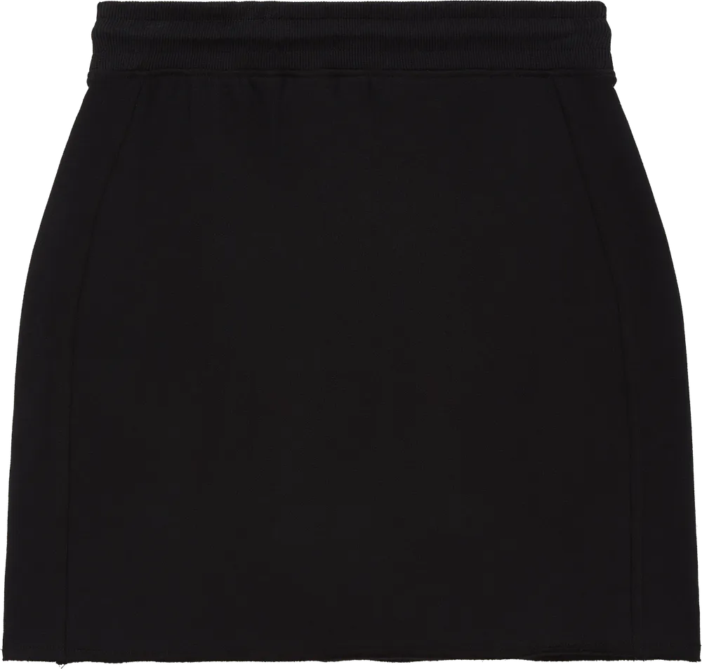 EP342-SUBL4 - Raw Hem Skirt - Sueded Black