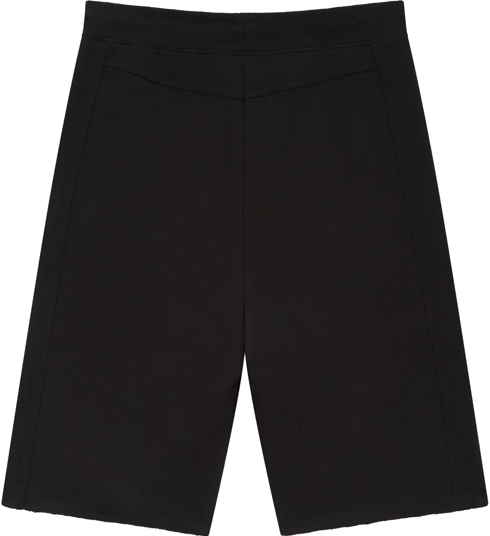EP344-BL3 - Raw Hem Sweat Shorts - Black