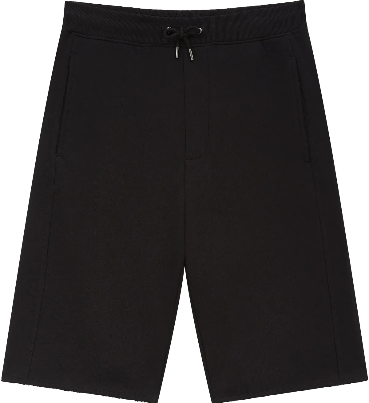 EP344-BL3 - Raw Hem Sweat Shorts - Black