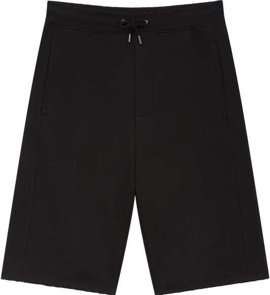 EP344-BL5 - Raw Hem Sweat Shorts - Black