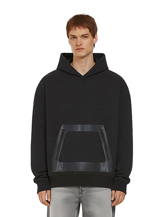 EP311 - Vegan Leather Panel Hoodie