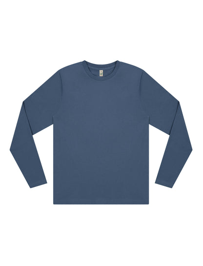 Earth Positive® Long Sleeve T-shirt - Faded Denim - 2XL