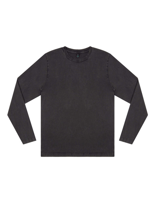 Earth Positive® Long Sleeve T-shirt - Stone Washed Black - 3XL
