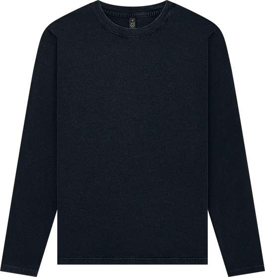 EP01L-SBL0 - Earth Positive® Long Sleeve T-shirt - Stone Washed Black