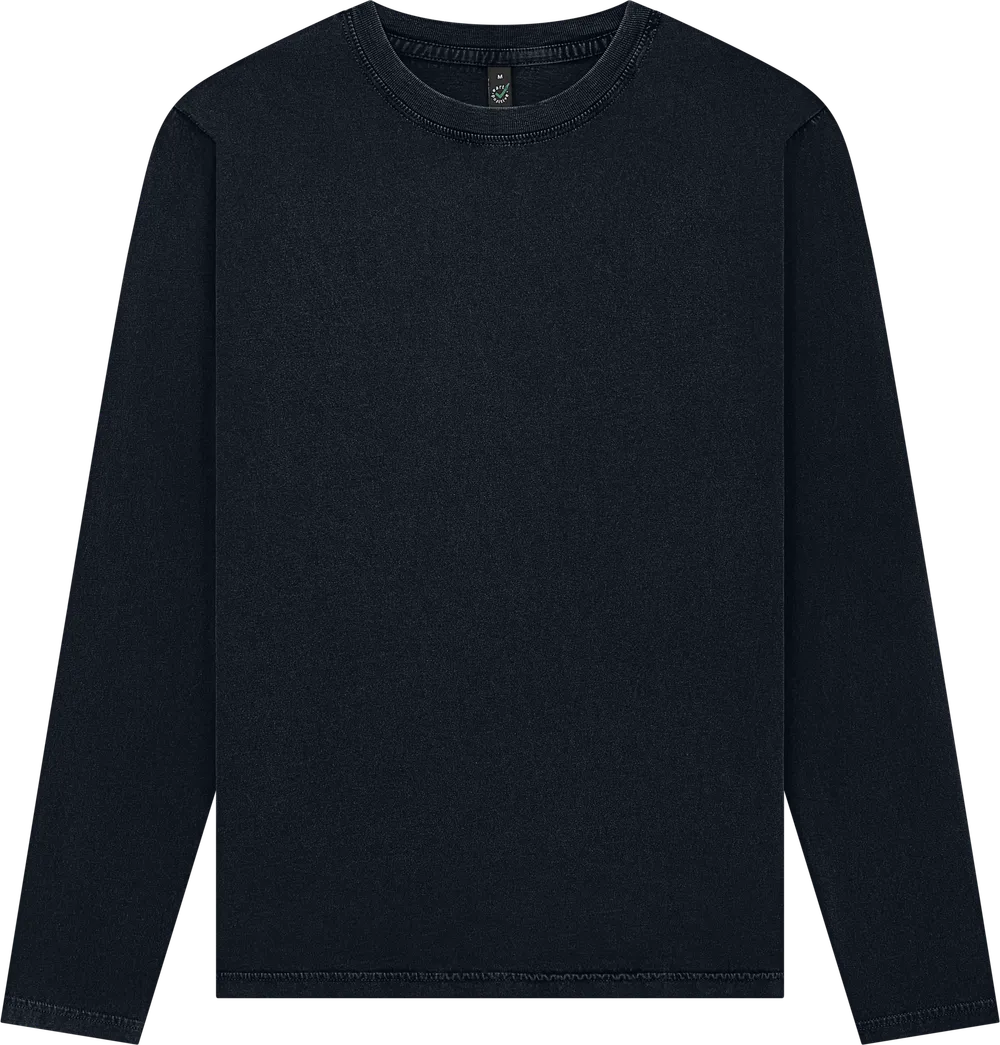 EP01L-SBL1 - Long Sleeve T-shirt - Stone Washed Black