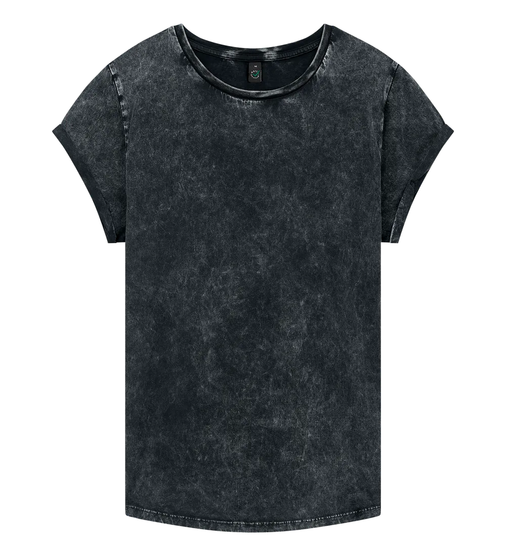 EP16-ABL0 - Women's Rolled Sleeve T-shirt - Acid Black