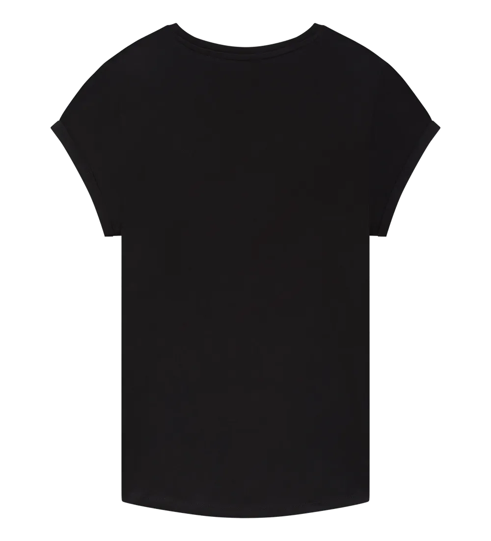 EP16-BL1 - Women's Rolled Sleeve T-shirt - Black
