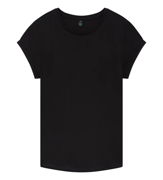 EP16-BL0 - Women's Rolled Sleeve T-shirt - Black