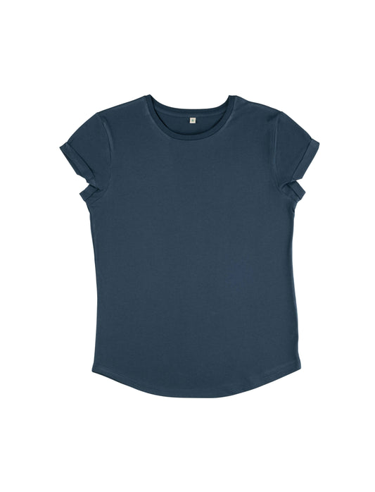 Earth Positive® Women's Rolled Sleeve T-shirt - Denim Blue - S
