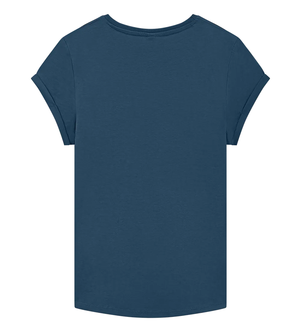 EP16-DE00 - Women's Rolled Sleeve T-shirt - Denim Blue