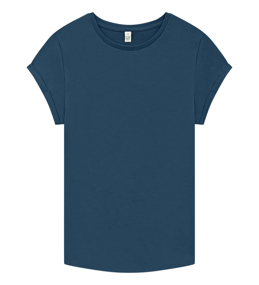 EP16-DE3 - Women's Rolled Sleeve T-shirt - Denim Blue