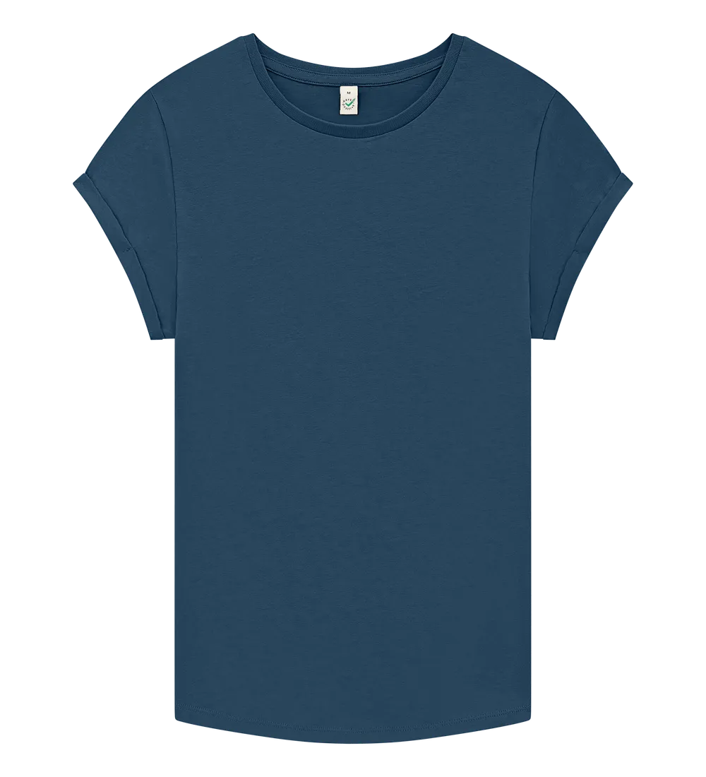 EP16-DE3 - Women's Rolled Sleeve T-shirt - Denim Blue