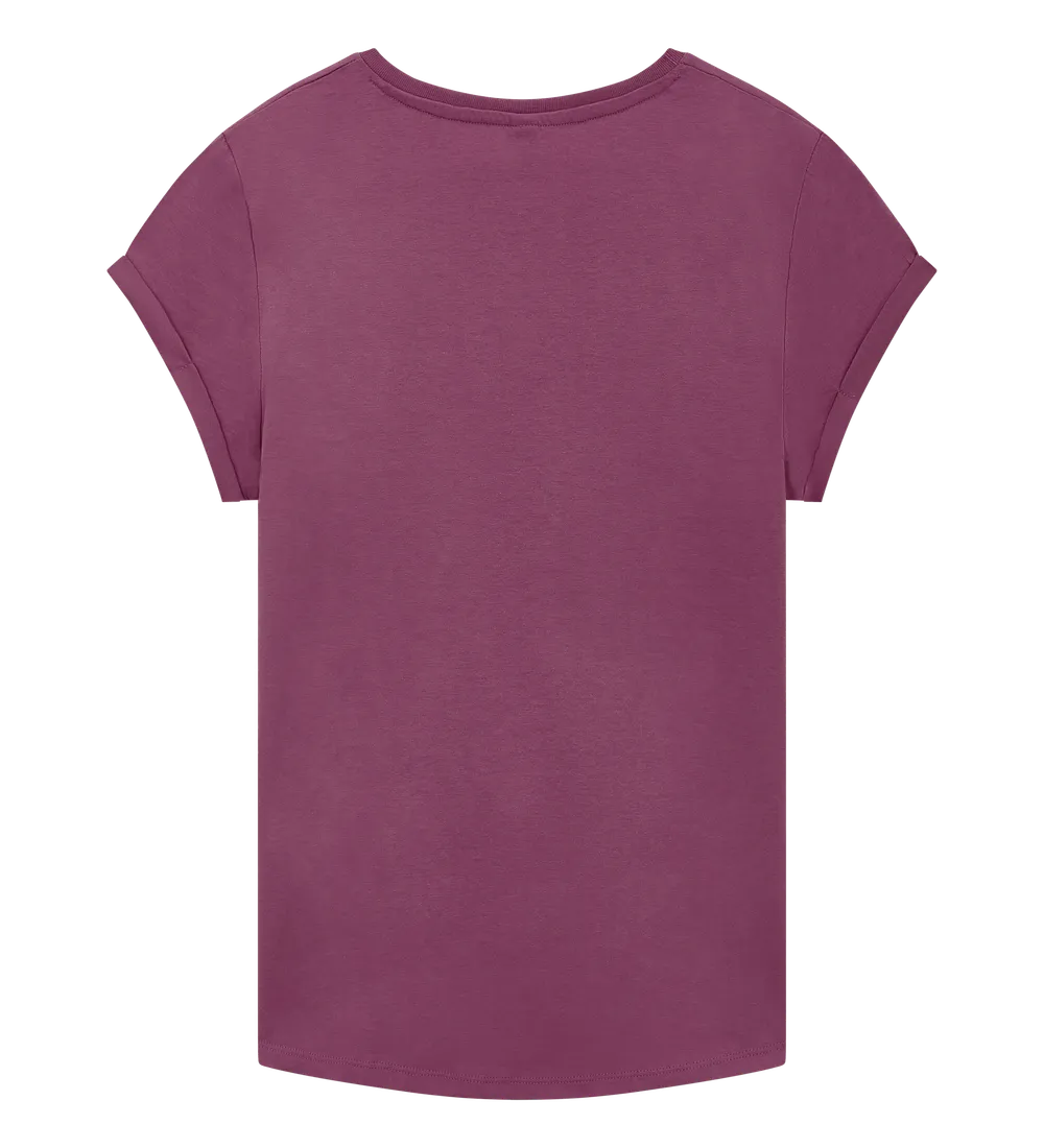 EP16-FBU1 - Women's Rolled Sleeve T-shirt - Faded Burgundy