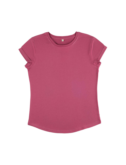 Earth Positive® Women's Rolled Sleeve T-shirt - Faded Burgundy - XS