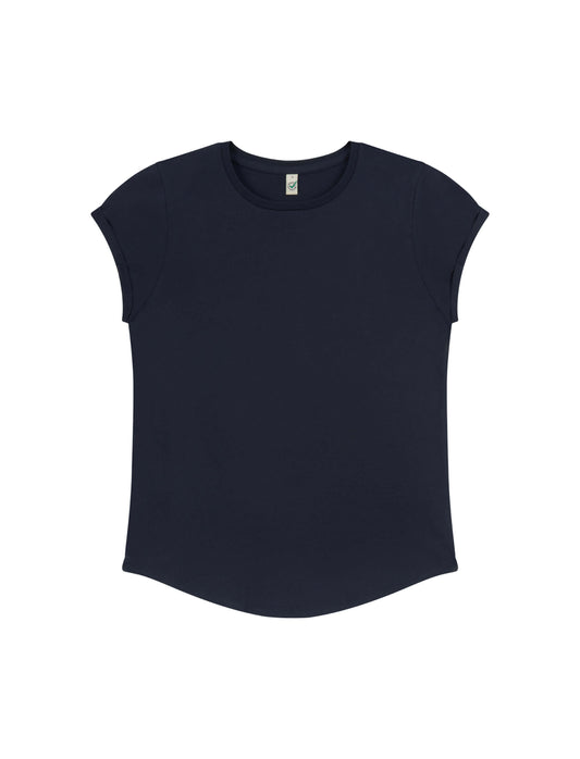 Earth Positive® Women's Rolled Sleeve T-shirt - French Navy - M