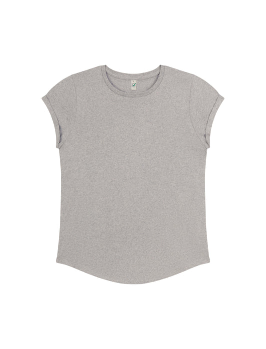 Earth Positive® Women's Rolled Sleeve T-shirt - Light Heather - S