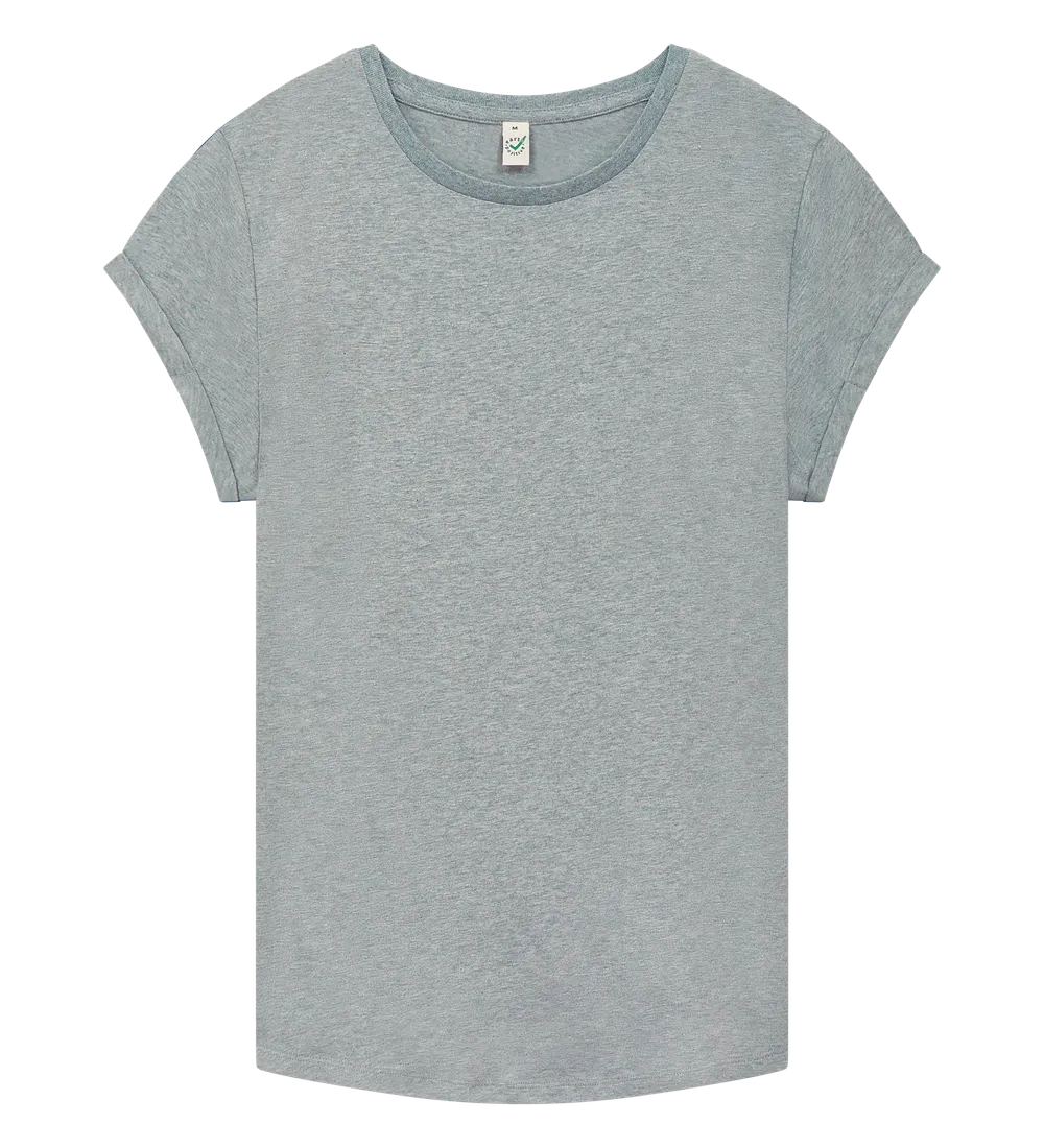 EP16-LHE3 - Women's Rolled Sleeve T-shirt - Light Heather