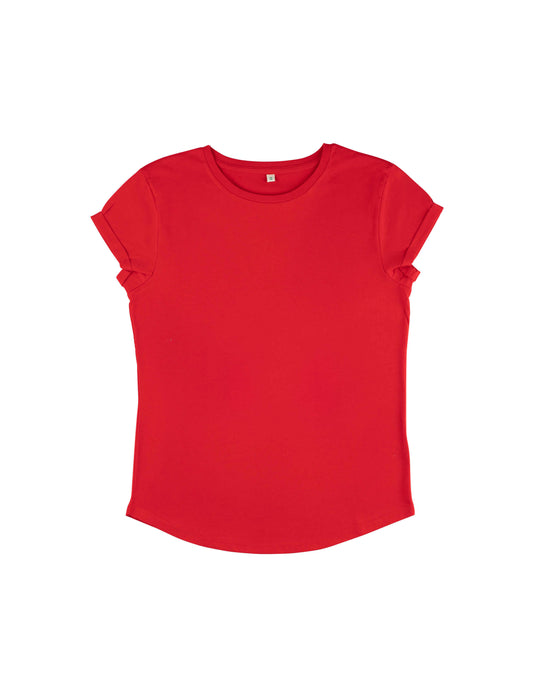 Earth Positive® Women's Rolled Sleeve T-shirt - Red - 2XL