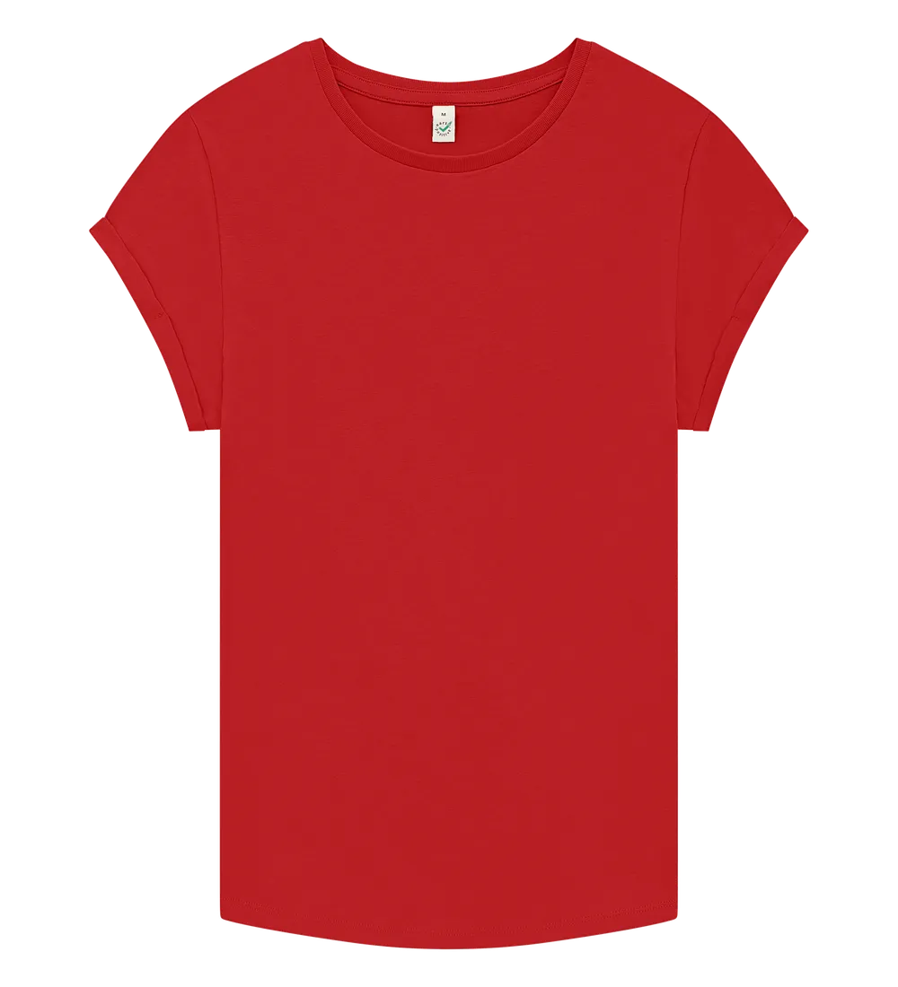 EP16-RE4 - Women's Rolled Sleeve T-shirt - Red