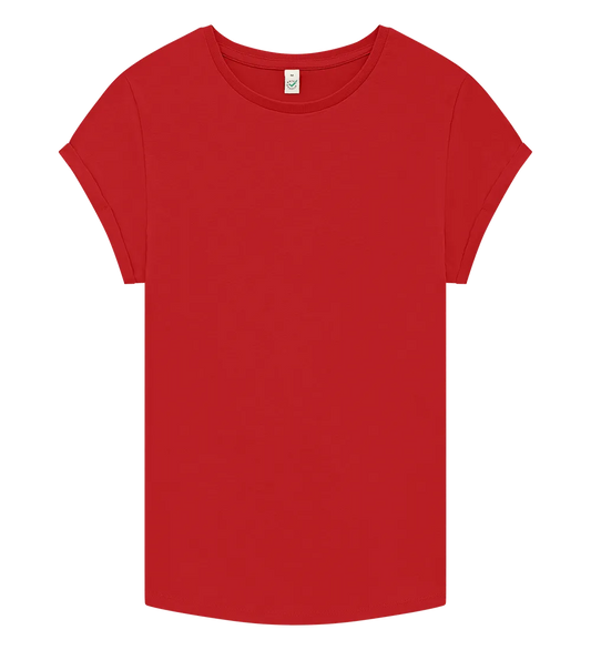 EP16-RE5 - Women's Rolled Sleeve T-shirt - Red