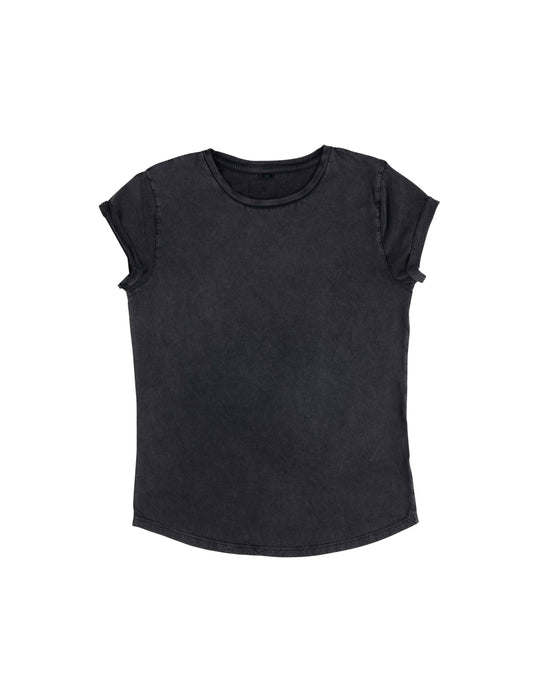 Earth Positive® Women's Rolled Sleeve T-shirt - Stone Washed Black - XS