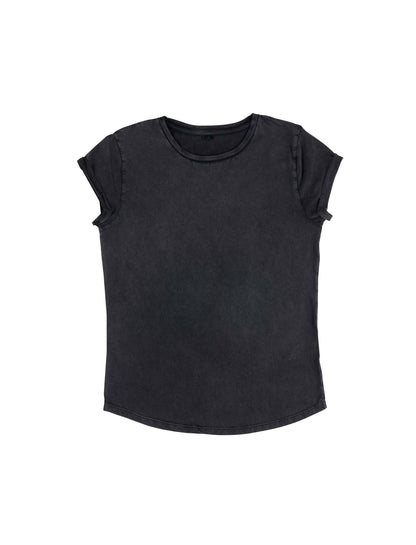 Earth Positive® Women's Rolled Sleeve T-shirt - Stone Washed Black - M
