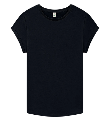 EP16-SBL2 - Women's Rolled Sleeve T-shirt - Stone Washed Black