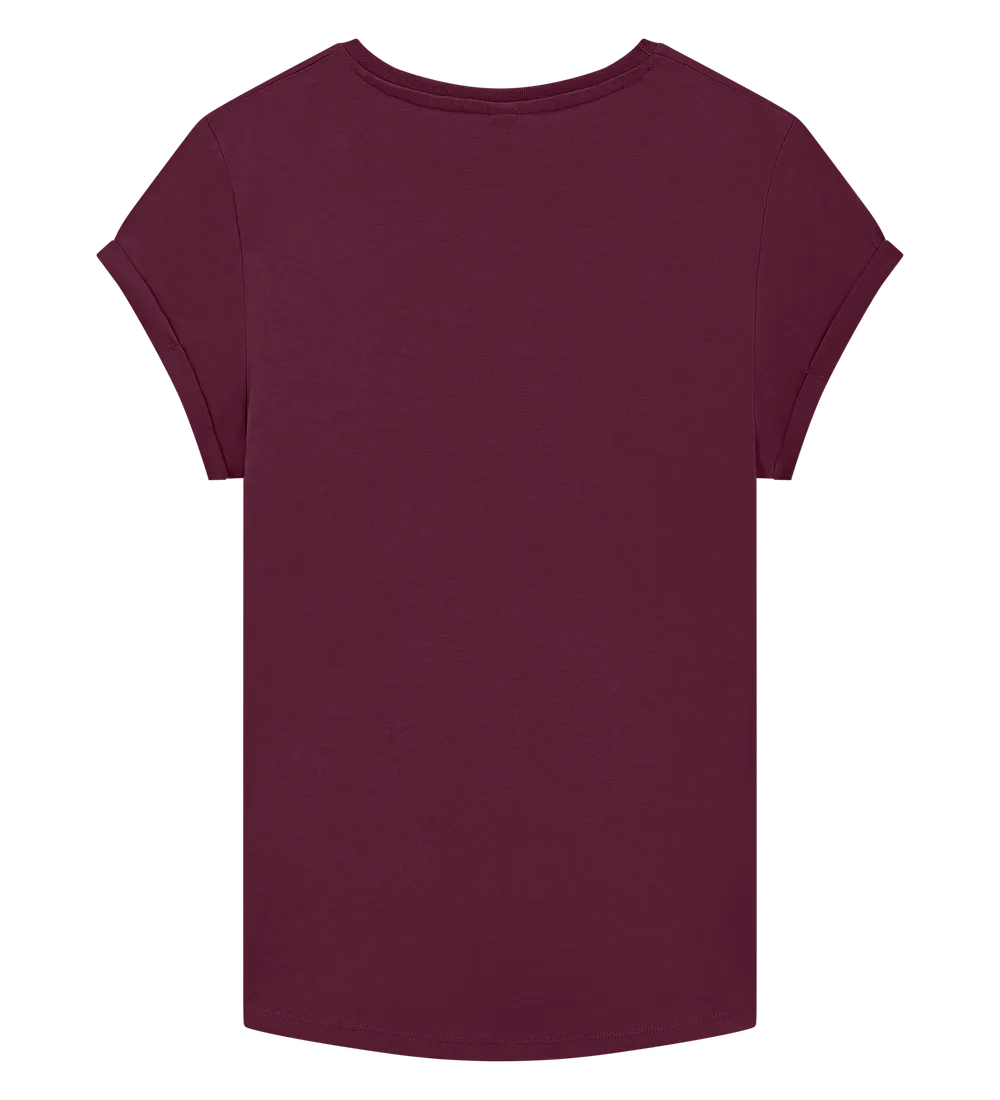 EP16-SBU2 - Women's Rolled Sleeve T-shirt - Stone Washed Burgundy