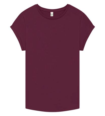 EP16-SBU2 - Women's Rolled Sleeve T-shirt - Stone Washed Burgundy
