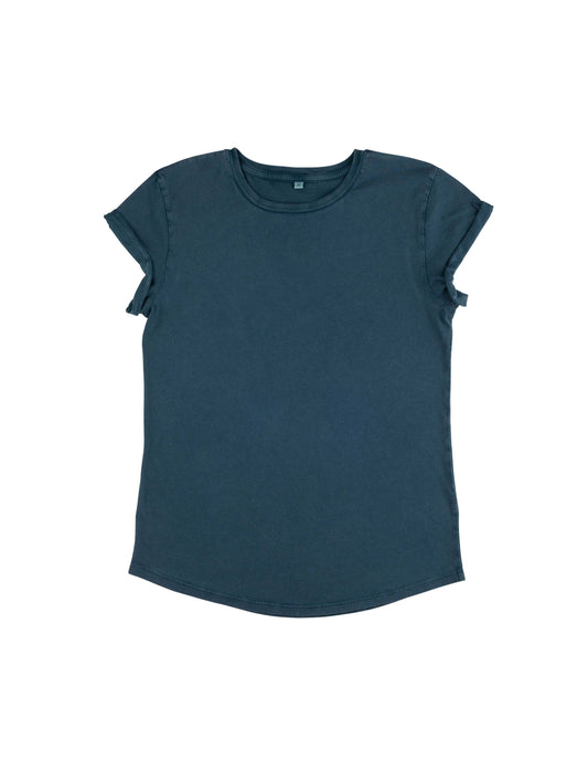 Earth Positive® Women's Rolled Sleeve T-shirt - Stone Washed Denim - S