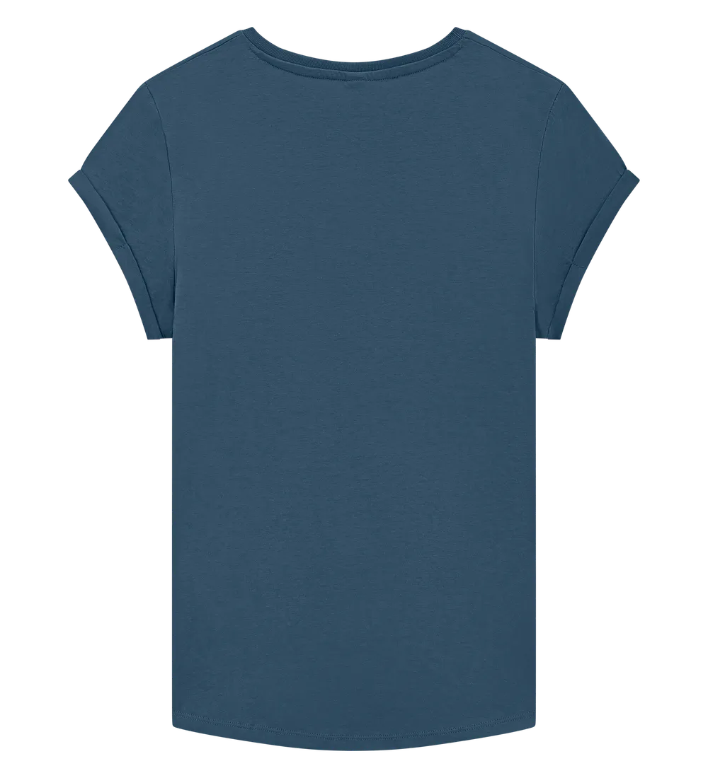 EP16-SDE1 - Women's Rolled Sleeve T-shirt - Stone Washed Denim