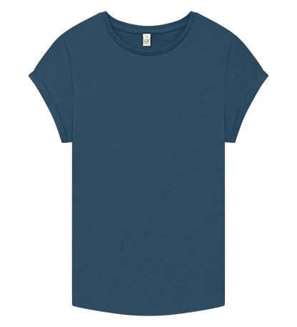 EP16-SDE4 - Women's Rolled Sleeve T-shirt - Stone Washed Denim