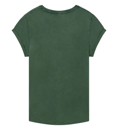 EP16-SGR00 - Women's Rolled Sleeve T-shirt - Stone Washed Green