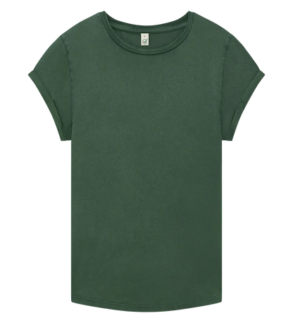 EP16-SGR3 - Women's Rolled Sleeve T-shirt - Stone Washed Green