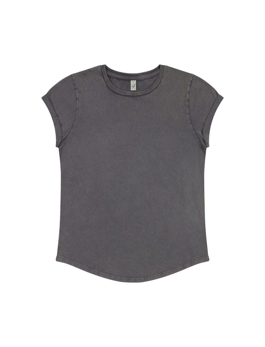 Earth Positive® Women's Rolled Sleeve T-shirt - Stone Washed Grey - M