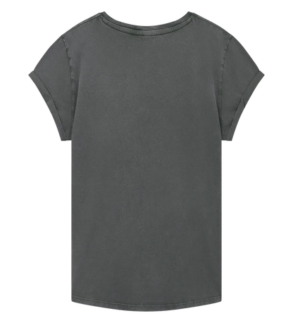 EP16-SGY1 - Women's Rolled Sleeve T-shirt - Stone Washed Grey