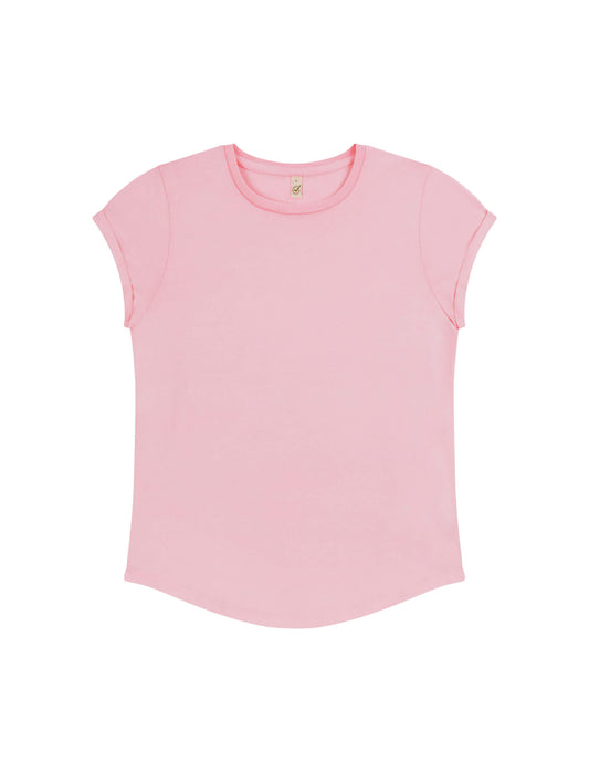 Earth Positive® Women's Rolled Sleeve T-shirt - Stone Washed Pink - XL