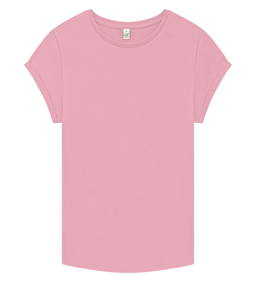 EP16-SPK0 - Women's Rolled Sleeve T-shirt - Stone Washed Pink