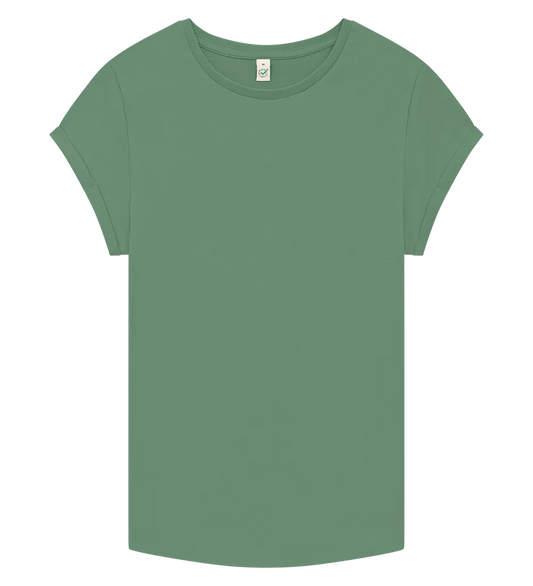 EP16-SSAG1 - Women's Rolled Sleeve T-shirt - Stone Washed Sage Green
