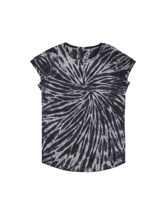 Earth Positive® Women's Rolled Sleeve T-shirt - Tie Dye Black - XL