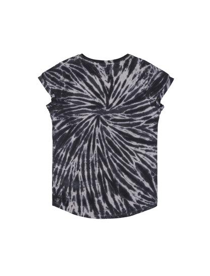 Earth Positive® Women's Rolled Sleeve T-shirt - Tie Dye Black - L
