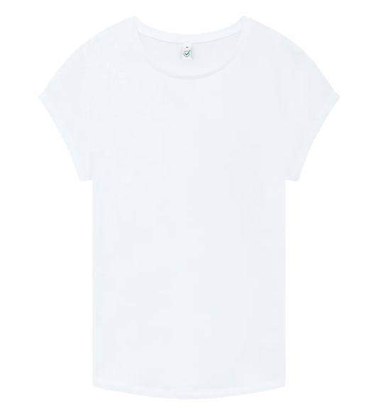 EP16-WH4 - Women's Rolled Sleeve T-shirt - White