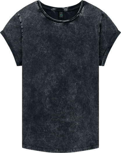EP16-ABL3 - Earth Positive® Women's Rolled Sleeve T-shirt - Acid Black