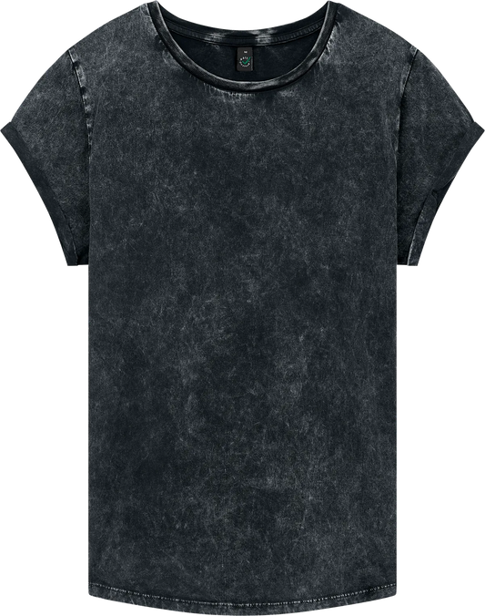 EP16-ABL3 - Earth Positive® Women's Rolled Sleeve T-shirt - Acid Black