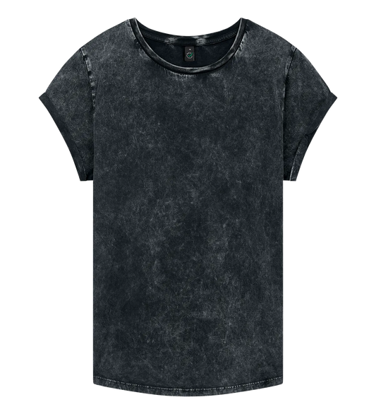EP16-ABL4 - Women's Rolled Sleeve T-shirt - Acid Black