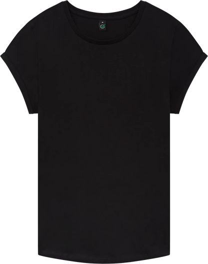 EP16-BL2 - Earth Positive® Women's Rolled Sleeve T-shirt - Black