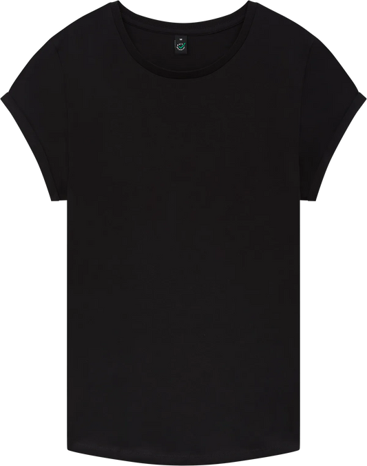EP16-BL3 - Earth Positive® Women's Rolled Sleeve T-shirt - Black