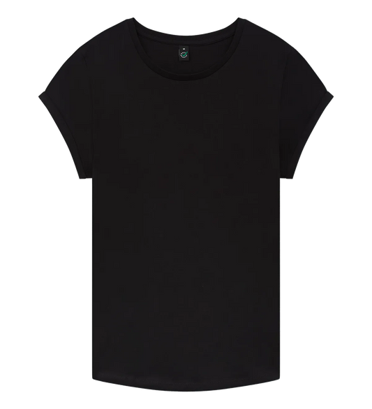 EP16-BL5 - Women's Rolled Sleeve T-shirt - Black